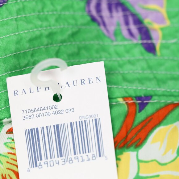 Polo Ralph Lauren Women Bucket Hat Tropical Edition Green Floral S/M New
